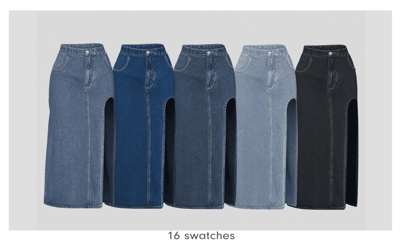 Галерея мода Юбка Front Split Denim Skirt #1